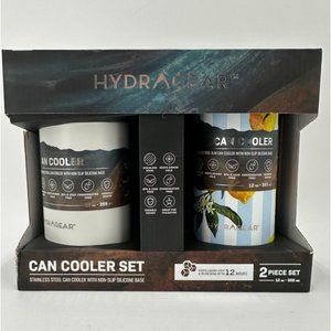 HydraGear Can Cooler Set 12 oz Stainless Steel Non-Slip Silicone Base SLIM & Reg